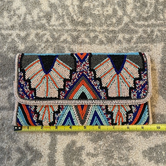 Anthropologie Blue Wings Clutch - Picture 2 of 8